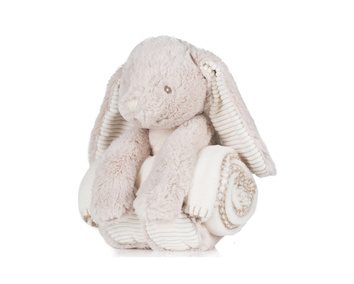 Peluche lapin avec couverture
