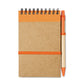 Bloc note à spirale en papier recyclé avec stylo assorti